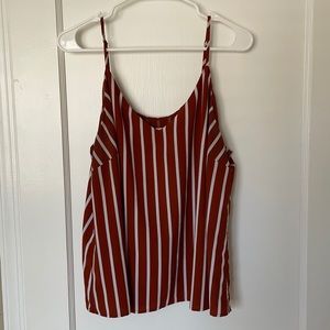 A New Day orange and white stripes swing tank top